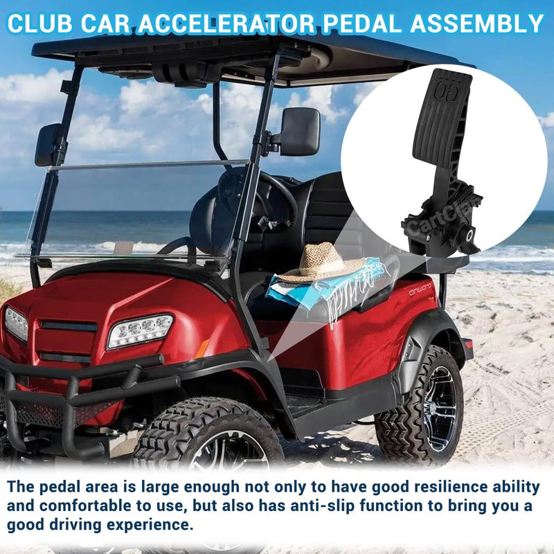 CartClan Golf Cart 2nd Gen Accelerator Pedal Assembly with Throttle Sensor Kit Suitable for 2010-Up Club Car Precedent/Tempo/Onward Gas Golf Carts, OEM# 102595502