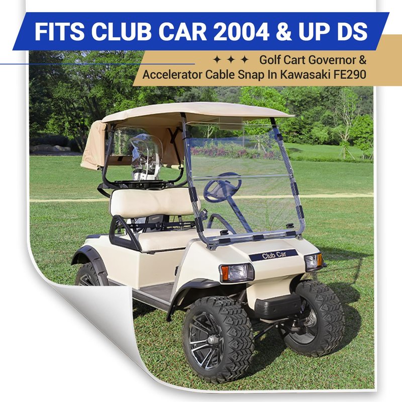 DRIVE UP Golf Cart Governor and Accelerator Cable Kit for Club Car DS 2004- Up Snap in Kawasaki FE290 Replace OEM 102336101 102336001