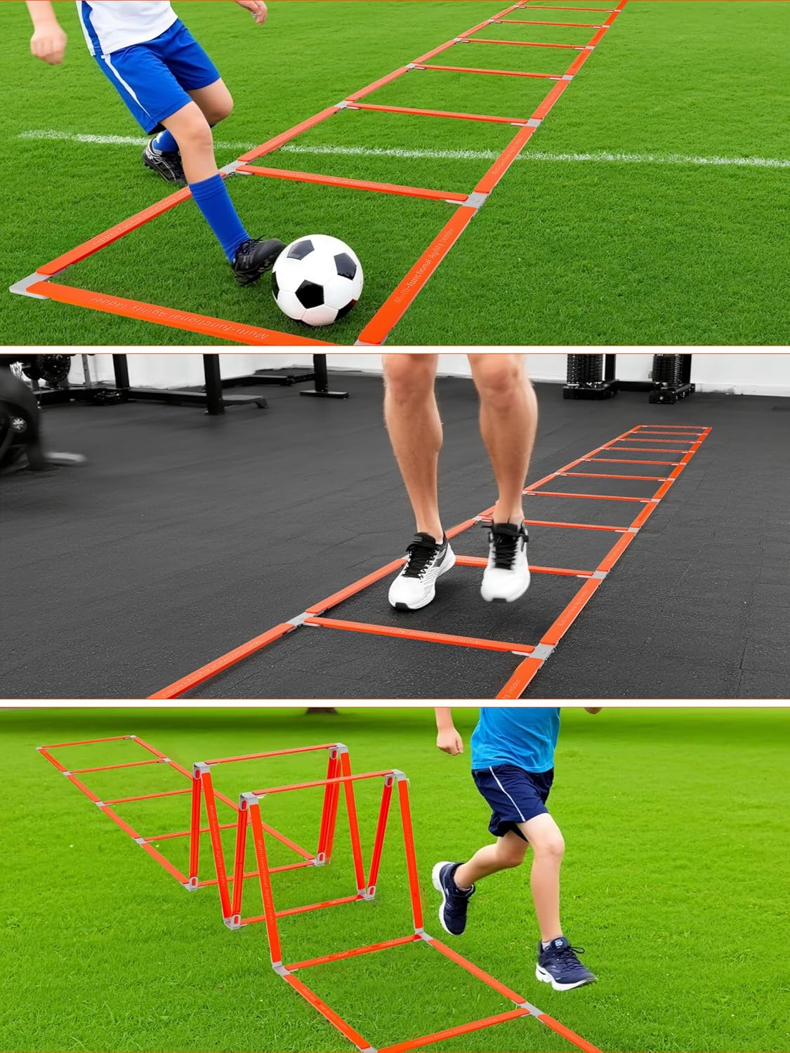 Tangle-Free Agility Ladder | Kids Athletic Training Equipment - 10 Rung Speed Ladder for Soccer, Football & Boxing