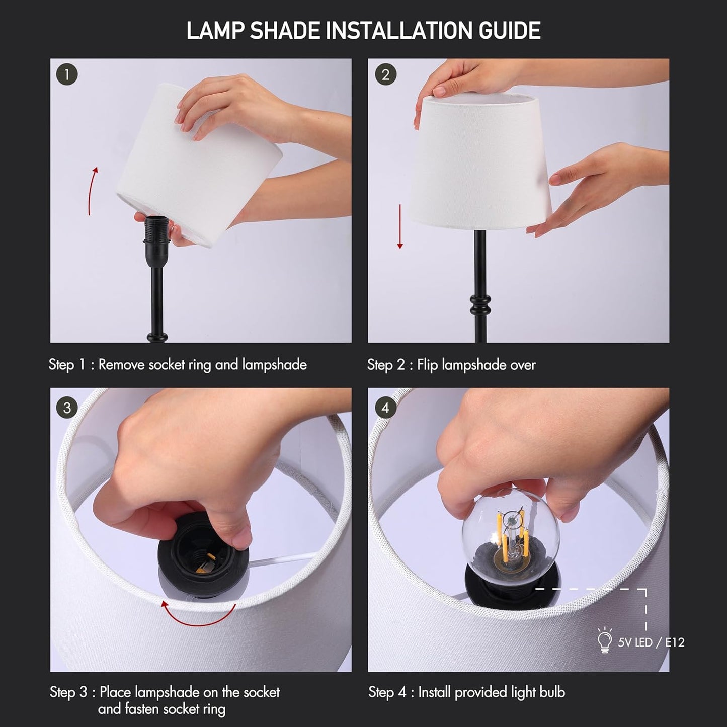 Cordless LED Table Lamp with Dimmer - O’Bright Seraph, Rechargeable Battery, 3-Level Brightness, Perfect for Patio & Bedside