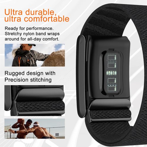 surundo Nylon Sport Band Compatible with Whoop Band 4.0 Strap Men Women, Breathable Nylon Adjustable Waterproof Replacement Wristbands Straps for Whoop Band 4.0