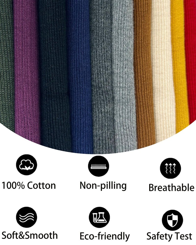 100% Cotton Beanie Hat- Unisex Ultra Soft Winter Warm Stretch Knit Cuffed Hats Fisherman Beanies Skull Cap