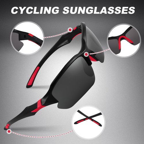 GGSTDDUP 4 PACK Polarized Sport Sunglasses for Women&Men UV Protection,Lightweight Running Cycling Fishing Sunglasses Outdoor Shades Black