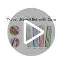 Wheat Straw Utensils Set with Case - 4-Piece Travel Silverware