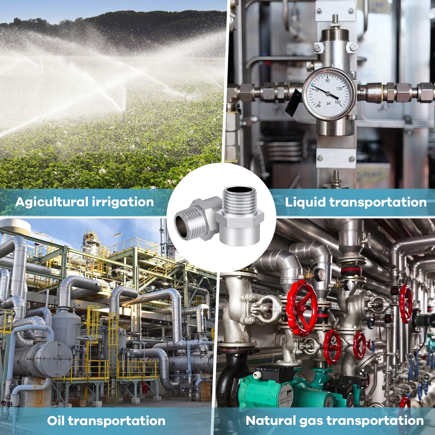 Brass 1/2" G (BSP) Female to 1/2" NPT Male Adapter, Pipe Fitting Connector, G to NPT Thread Converter, 1/2 Inch BSP to NPT Threaded Coupling, Rust-Resistant