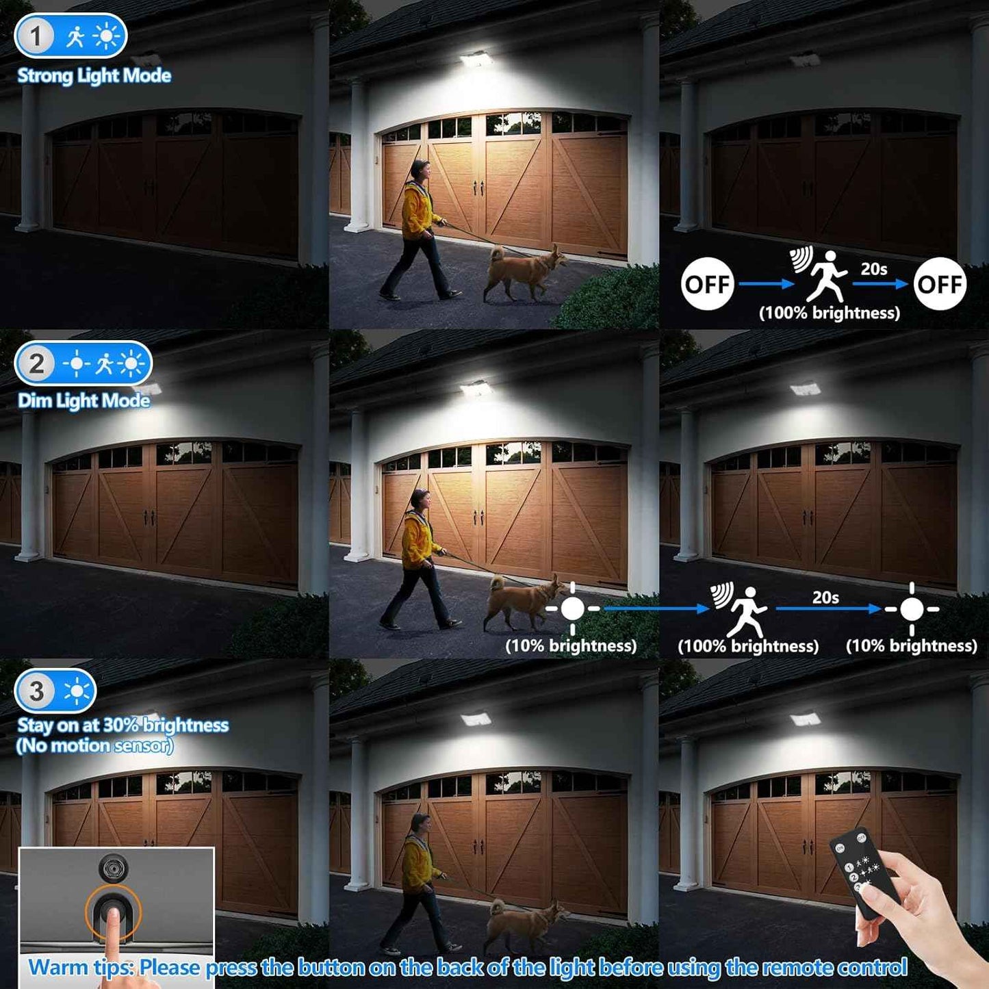 4000LM Solar Flood Lights Outdoor - 4-Pack Motion Sensor LED Security Lights with Remote, Waterproof Dusk to Dawn, 3 Modes, 16.4FT Cable for Yard