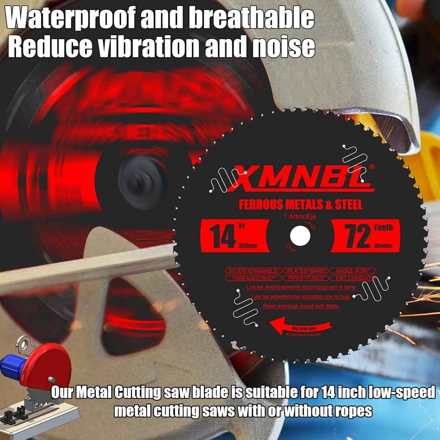 14-Inch Steel Cutting Saw Blade - 72T Carbide Replacement for Diablo D1472CF & Evolution Chop Saws