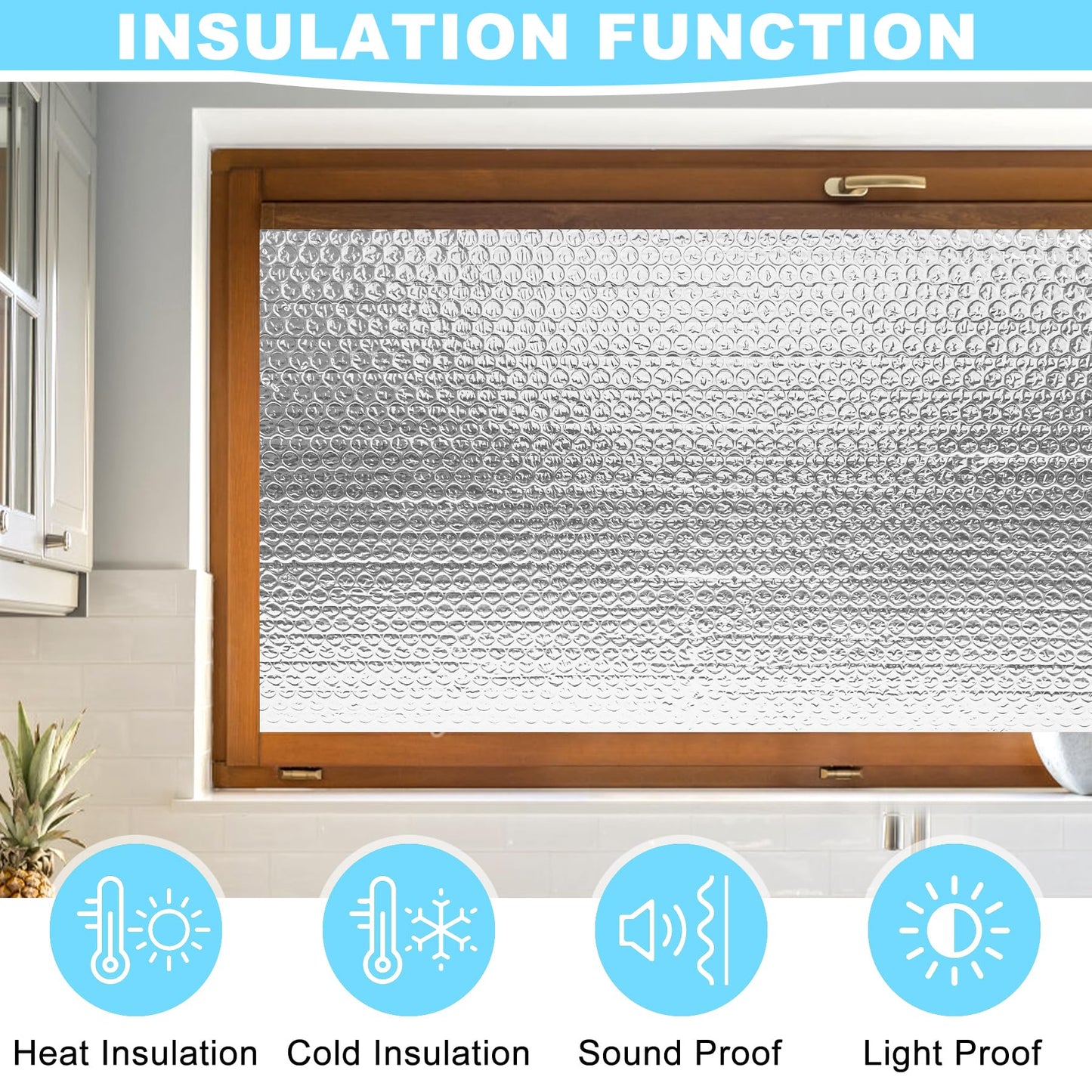 MYFAMIREA Double Reflective Insulation Roll 23.6IN x 10FT Bubble Aluminum Foil Sheet Thermal Insulation for Summer Heat, 3MM Insulated Radiant Barrier Wrap Insulation with 60P Tapes for RV, Window