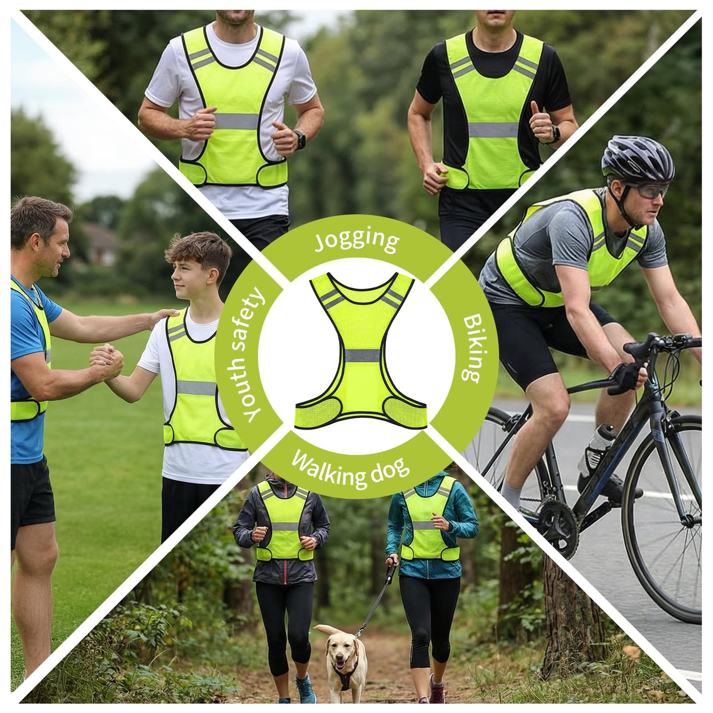 Ymapinc Lightweight Yellow Night Running Vest, Safety Reflective Vest for Walking, High Visibility Gear with Large Pocket, for Men Women, Ideal for Cycling, Running/Walking/Biking Gear for Night Use