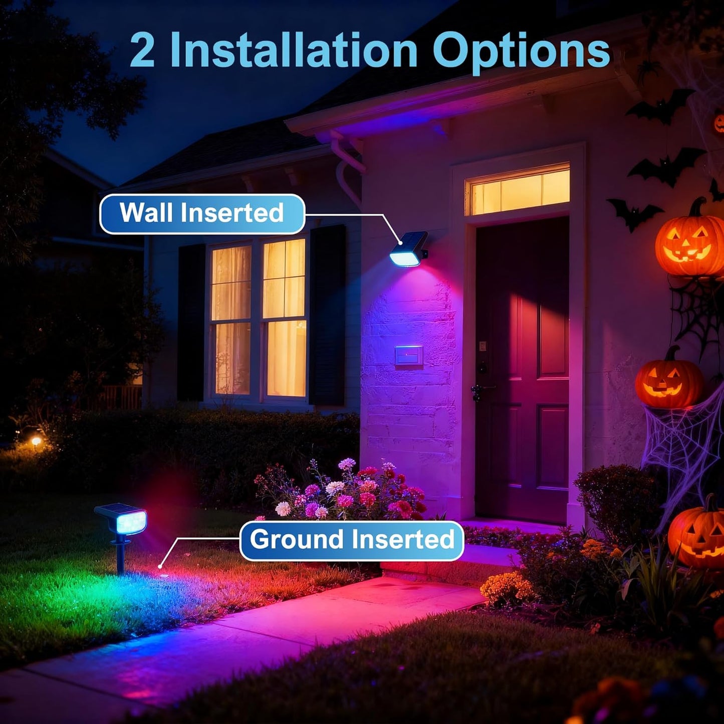 Super Bright Solar Spot Lights - 6 Pack, Waterproof IP65, 2 Color Temperatures, 4 Modes for Outdoor Landscape