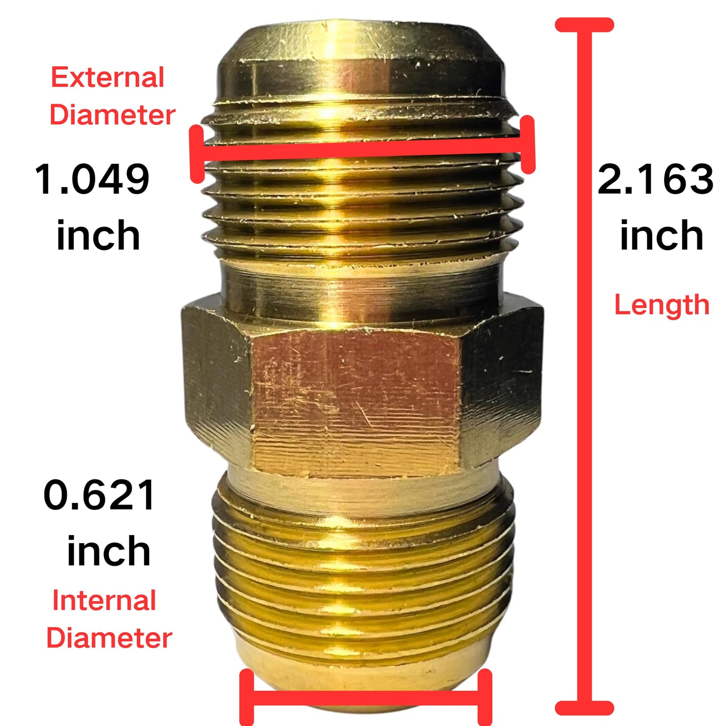 2pcs 3/4 Inch x 3/4 Inch Male Flare Connector Gas Adapter Union Brass Tube Coupler Fitting by CX WONDERLAND