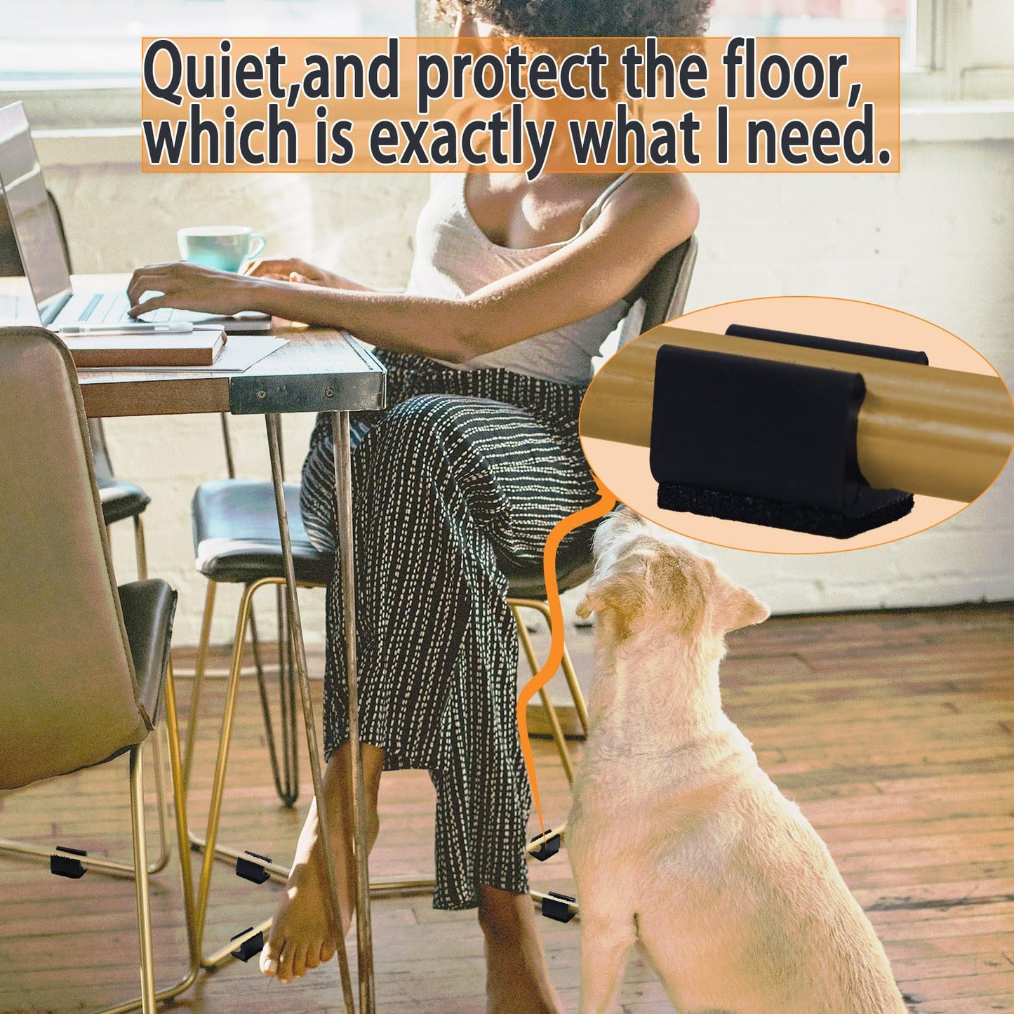 Sled Chair Leg Floor Protectors with Felt Furniture Pads,Rectangle U Shaped Chair Leg Tips Caps,Furniture Feet Protectors Slide Smoothly Protect Floors No Scratches No Noise (Diameter 12mm 8Pack)