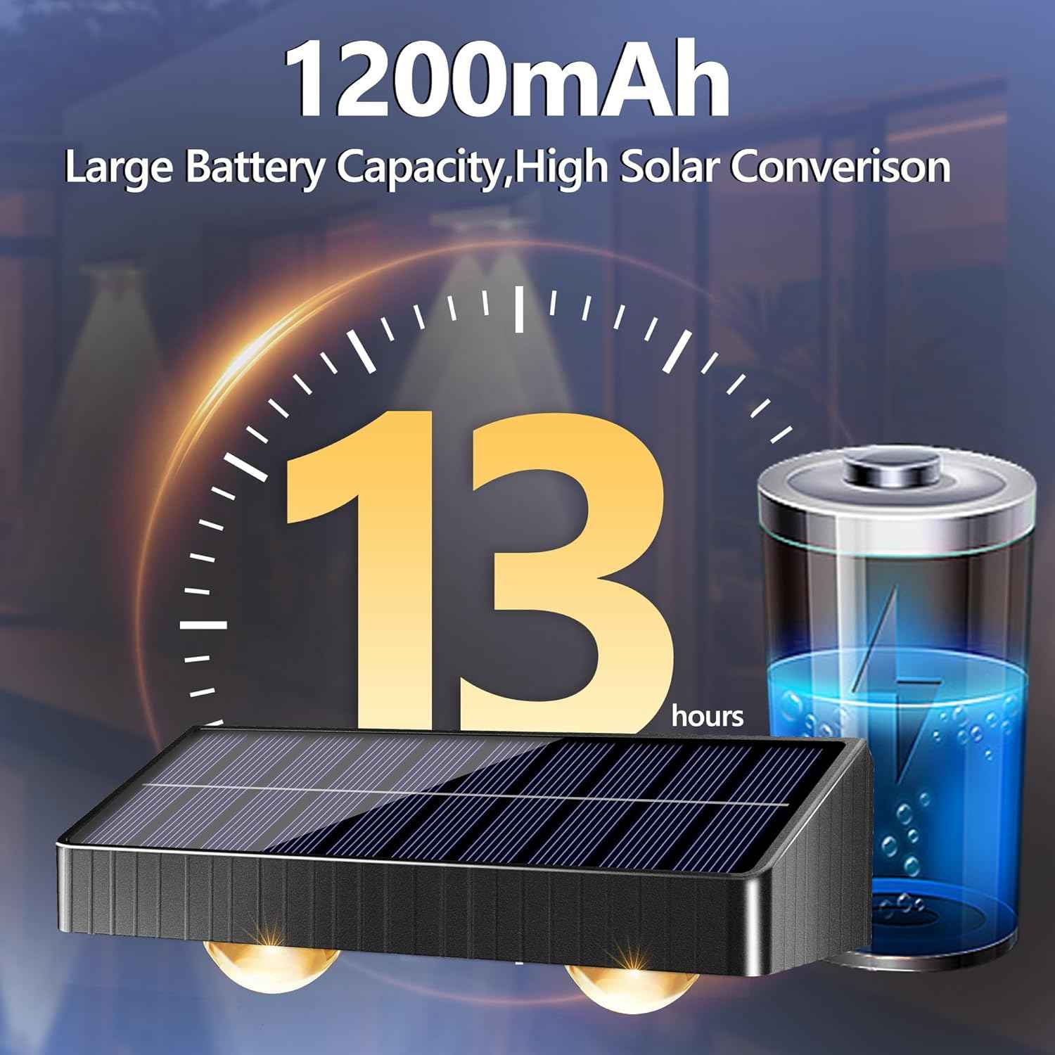 Brizled 12-Pack Solar Fence Lights – RGB & White Color-Changing Outdoor Wall Lights, IP65 Waterproof for Decks & Stairs