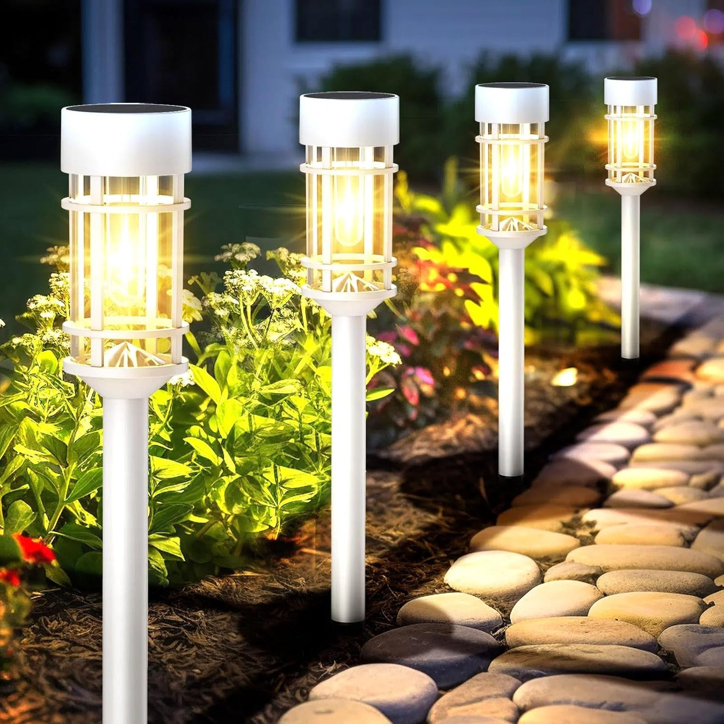 8 Pack Solar Outdoor Lights - Waterproof Garden Decor for Patio, Lawn & Landscape - 10 Hours Brightness
