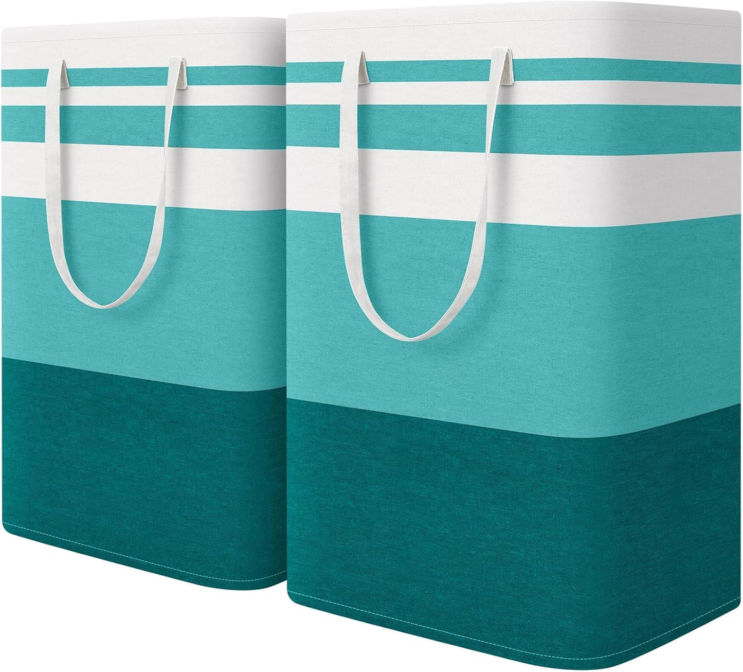 Waterproof 100L Laundry Basket Set - Collapsible Freestanding Hamper with Extended Handles - 2-Pack Gradient Grey for Clothes & Toys