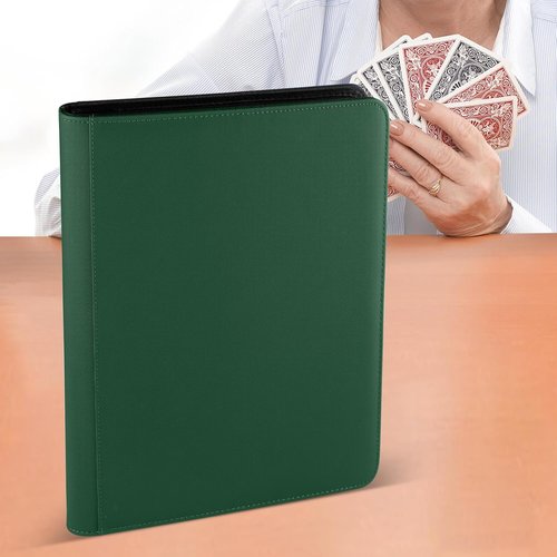 GERMUN Trading Card Binder - 12 Pocket Premium Card Holder for 720 Cards | Dark Green Double-Sided Album