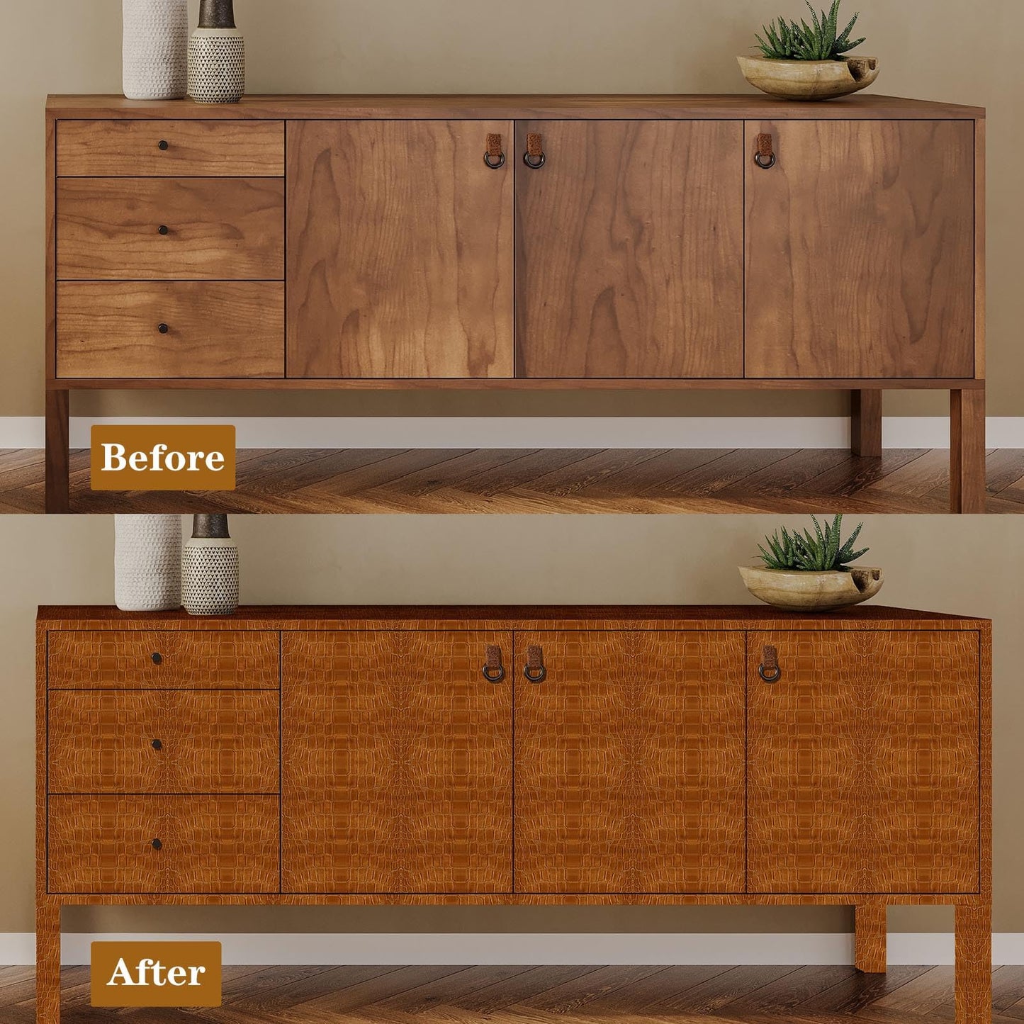 Wookmmy Vintage Dark Brown Faux Crocodile Print Wallpaper Peel and Stick 17.7"x78.7" Self Adhesive Removable Waterproof Contact Paper Renter Friendly for Bathroom Living Room Office Wallpaper