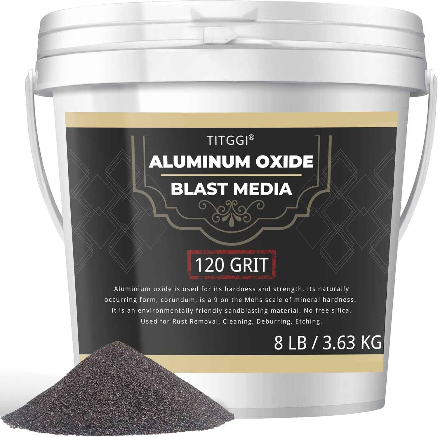 Premium 100 Grit Aluminum Oxide Blast Media - 19lbs High Abrasive Sand for Metal Blasting