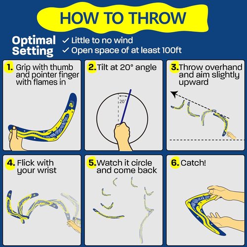 Boomerang | Fun & Easy to Throw Boomerangs for Kids & Adults - Soft Catch Design - Perfect Summer Outdoor Toy