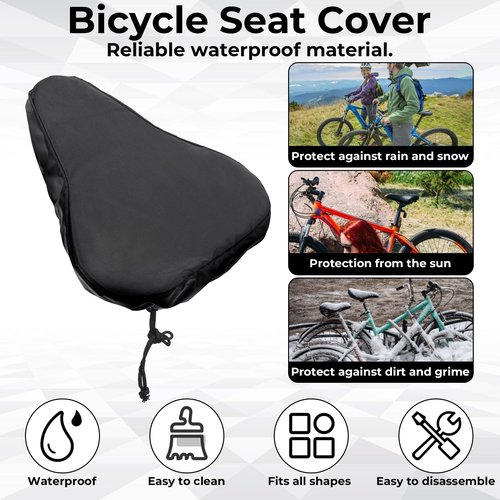 2 Pcs Bike Seat Cover Waterproof Bike Seat New Bicycle Seats Cushion Waterproof UV Protection Bike-Seats Sun & Dust Protector Bicycle Seats Rain Cover with Drawstring for Men & Women