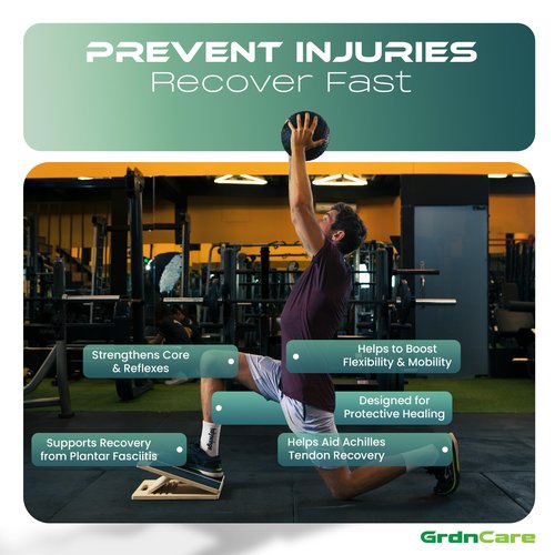 GrdnCare Wooden Calf Stretcher - Portable Slant Board for Calf Stretching - Bears 300 lbs - Adjustable Incline Board Physical Therapy Equipment - Reduce Injury Risk, Improve Foot, Leg & Ankle Mobility