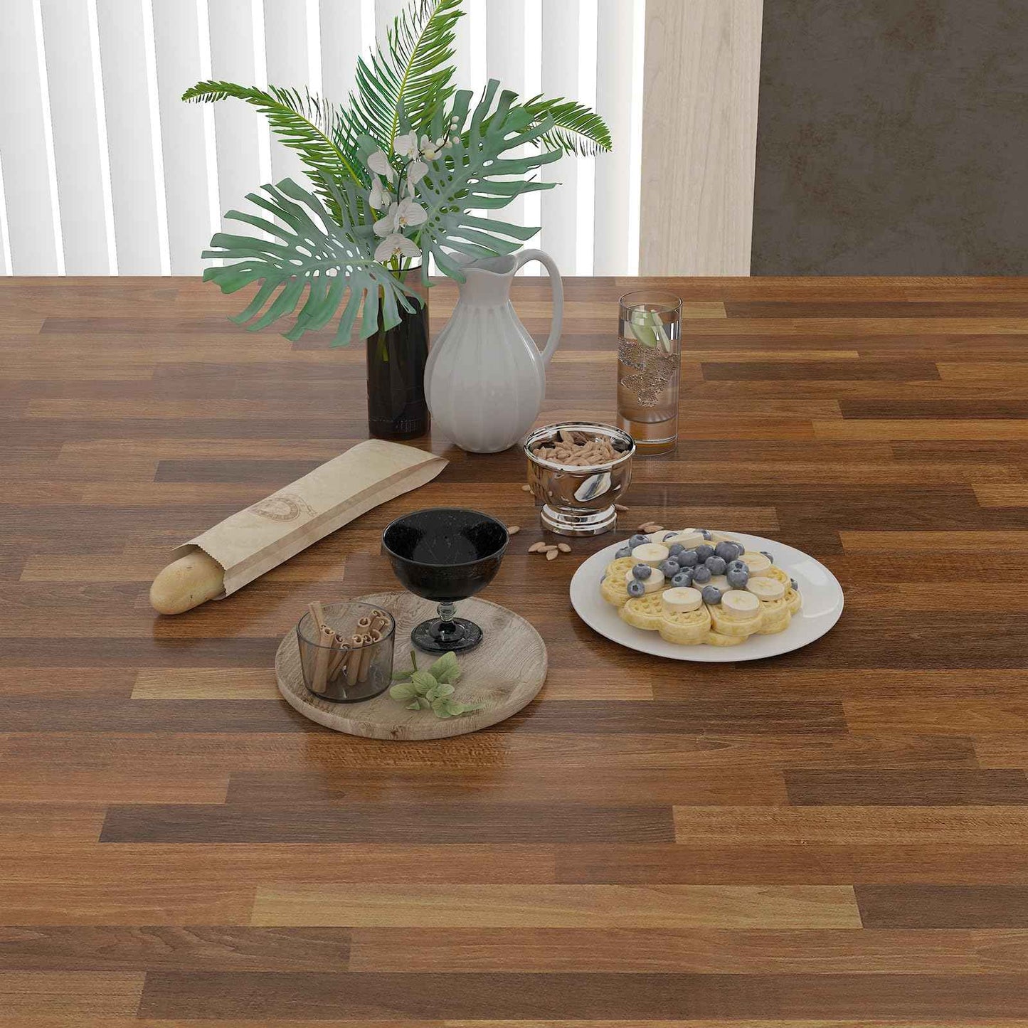 YENHOME 30"X393" Butcher Block Peel and Stick Countertops Wood Grain Contact Paper Peel and Stick for Furniture Countertops Cabinets Self Adhesive Wood Wallpaper for Dresser Kitchen Bedroom Wall