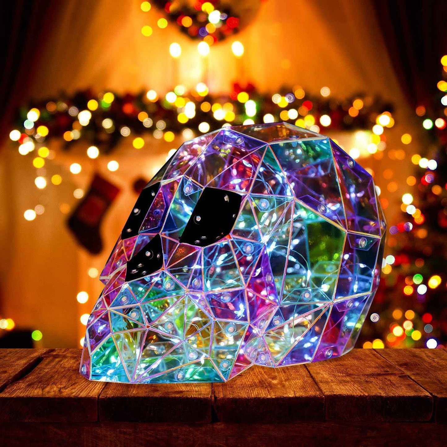 Spooky Ghost LED Lights - 2 Pcs Prismatic Iridescent Halloween Decorations for Indoor Use