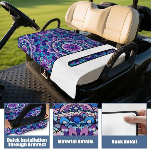 syienasdk Boho Golf Cart Seat Covers, Bohemia Breathable Golf Cart Seat Towel Blanket for 2-Seat Golf Carts, Golf Club Car Accessories 51''x 31''
