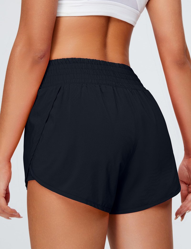 BMJL Womens Running Shorts High Waisted Side Pocket Athletic Shorts High Side Slit 2 in 1 Gym Shorts(Black,XS)