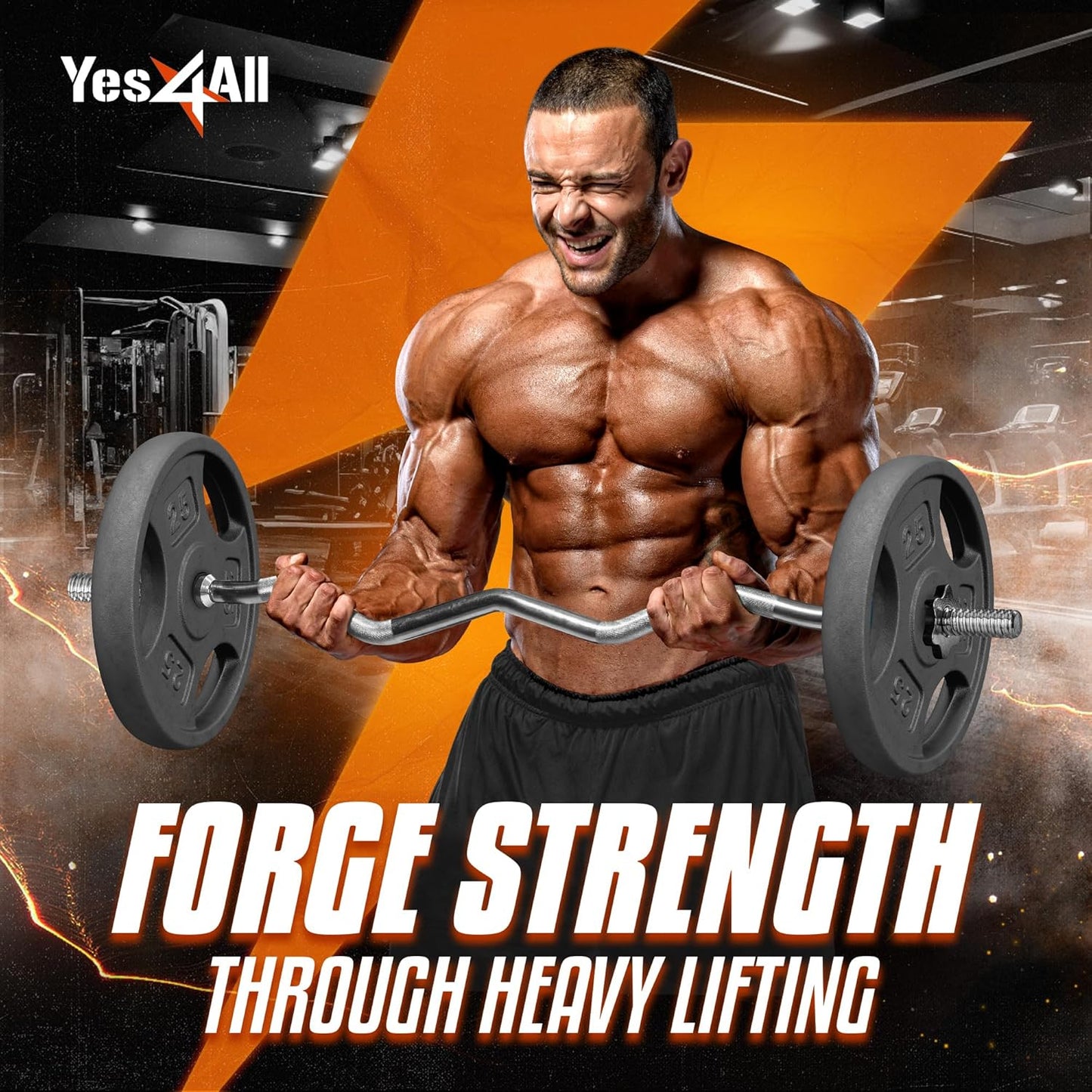 Yes4All Grip Weight Plates - Cast Iron for Strength Training | Multiple Sizes 2.5 lb to 35 lb
