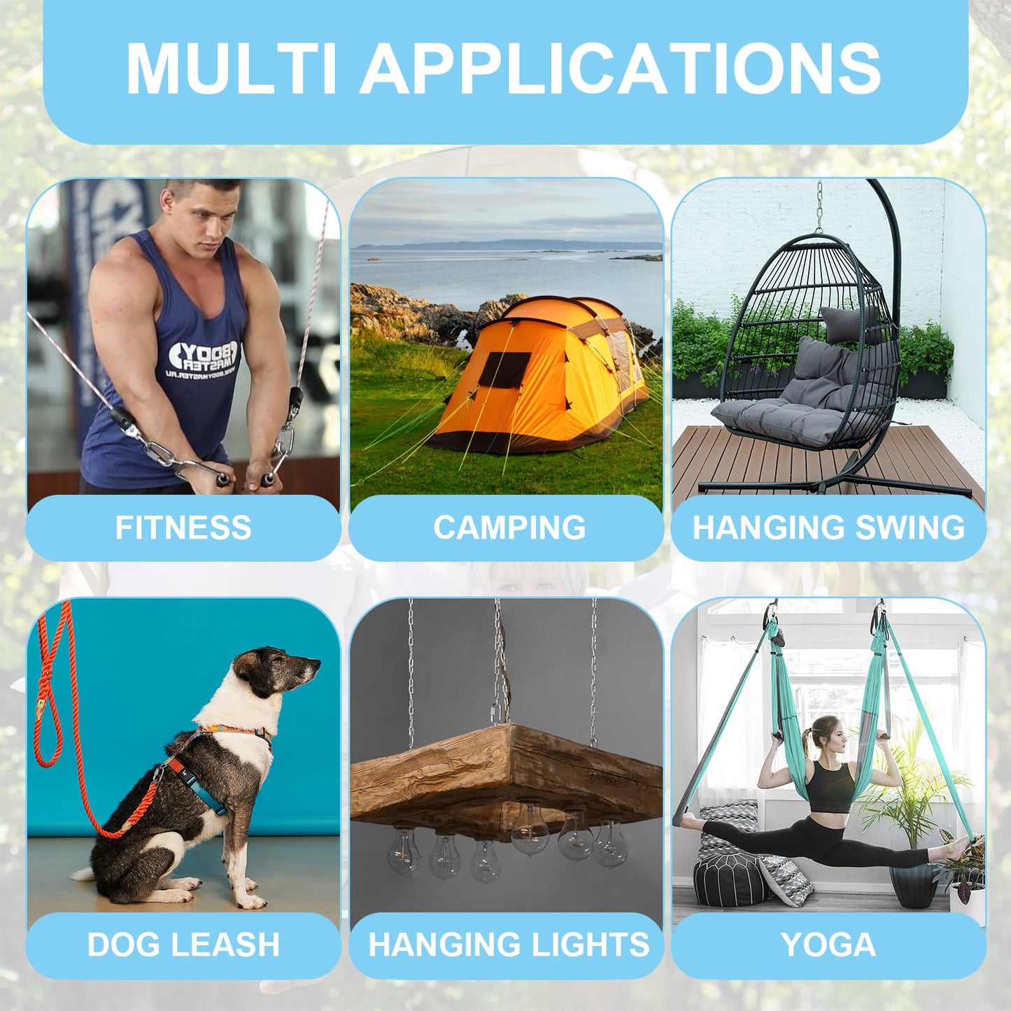 Vmuter 4Pc 3" 316 Heavy Duty Stainless Steel Screw Chain Quick Links, High Strength Carabiner for Big Chain Connecting, Hammock Hanging, Hiking, Camping