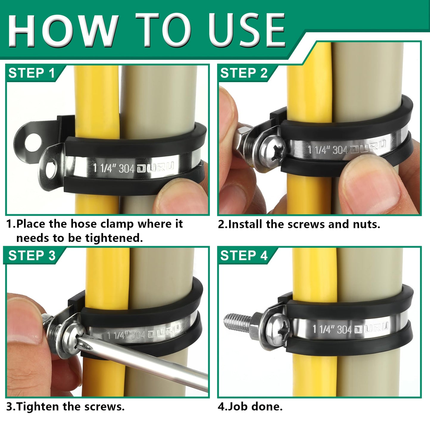 OURU 30pcs 1/8 Inch Stainless Steel Cable Clamps,Rubber Coated Cushioned Insulated Cable Clamp,Automotive Cable Wire Clamps,Pipe Clamps,Metal Clamp for Tube,Lines,Wire Cord Installation(Black,3mm)