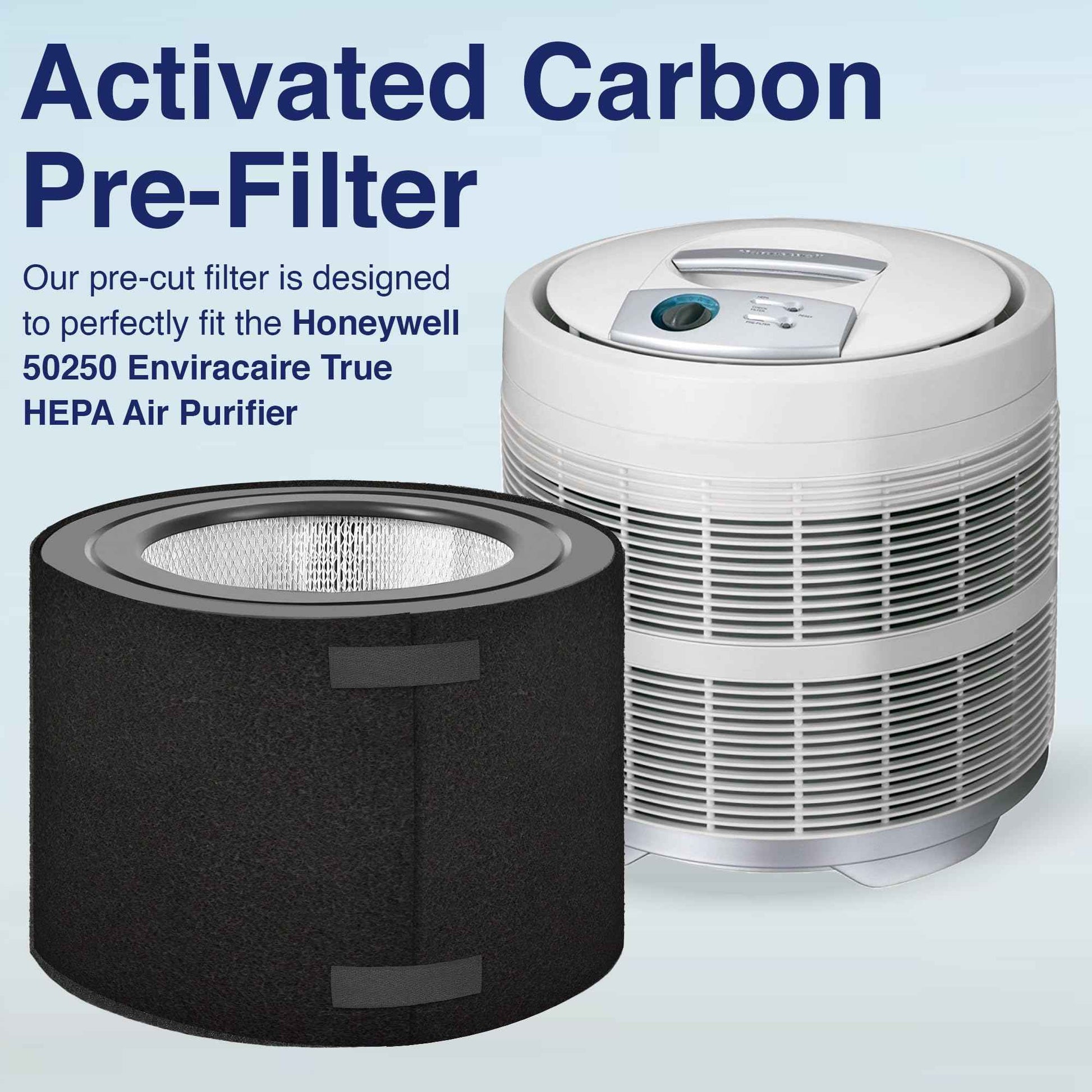 ID Air Systems: Replacement Pre-Filter Compatible with Honeywell 50250 Air Purifier – Fits Models Using True HEPA Filters – Activated Carbon and Zeolite for Odor Control (2 Pack), Made in USA