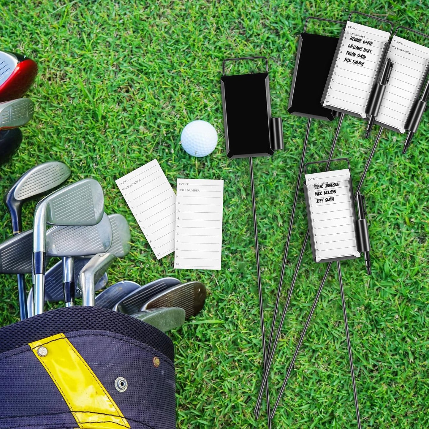 Shappy Golf Proximity Marker - Closest to The Pin CTP with Black Pens & 50 Sheets Cards | 4 or 6 Pack