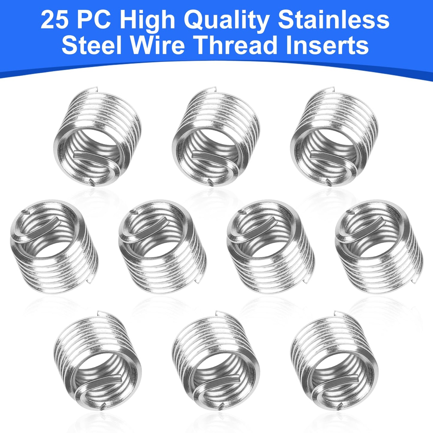 JMMRRR 30PC SAE Thread Repair Kit 5/16-18 inch, Helicoil Repair Kit with HSS Drill, Rethreading Tools for Internal Screw Holes Repairing (Blue)