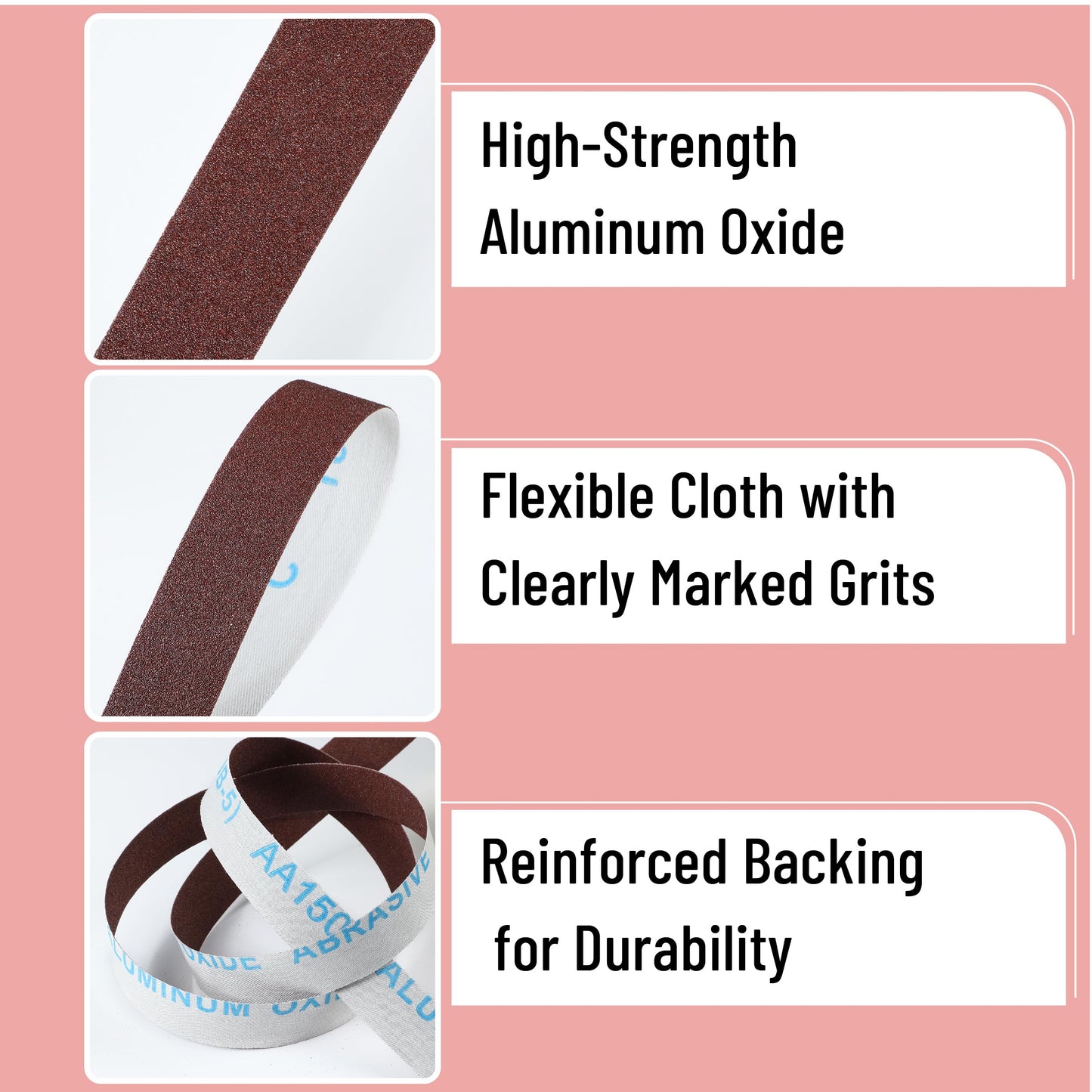 Bates- Emery Cloth Roll, 1" x 20 FT, 5 Pack, 150/240/320/400/600 Grit, Abrasive Sandpaper Roll of Sandpaper Set with Dispenser, Emery Cloth for Metal, Wood, Polishing