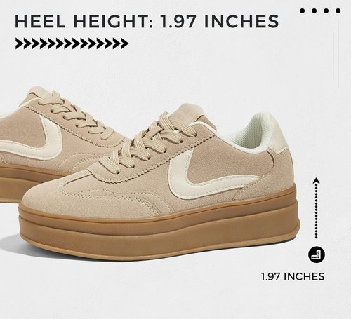 Lucky Step Women's Platform Sneakers - Retro Casual Walking Shoes with Thick Sole | Stylish Tennis Trainers
