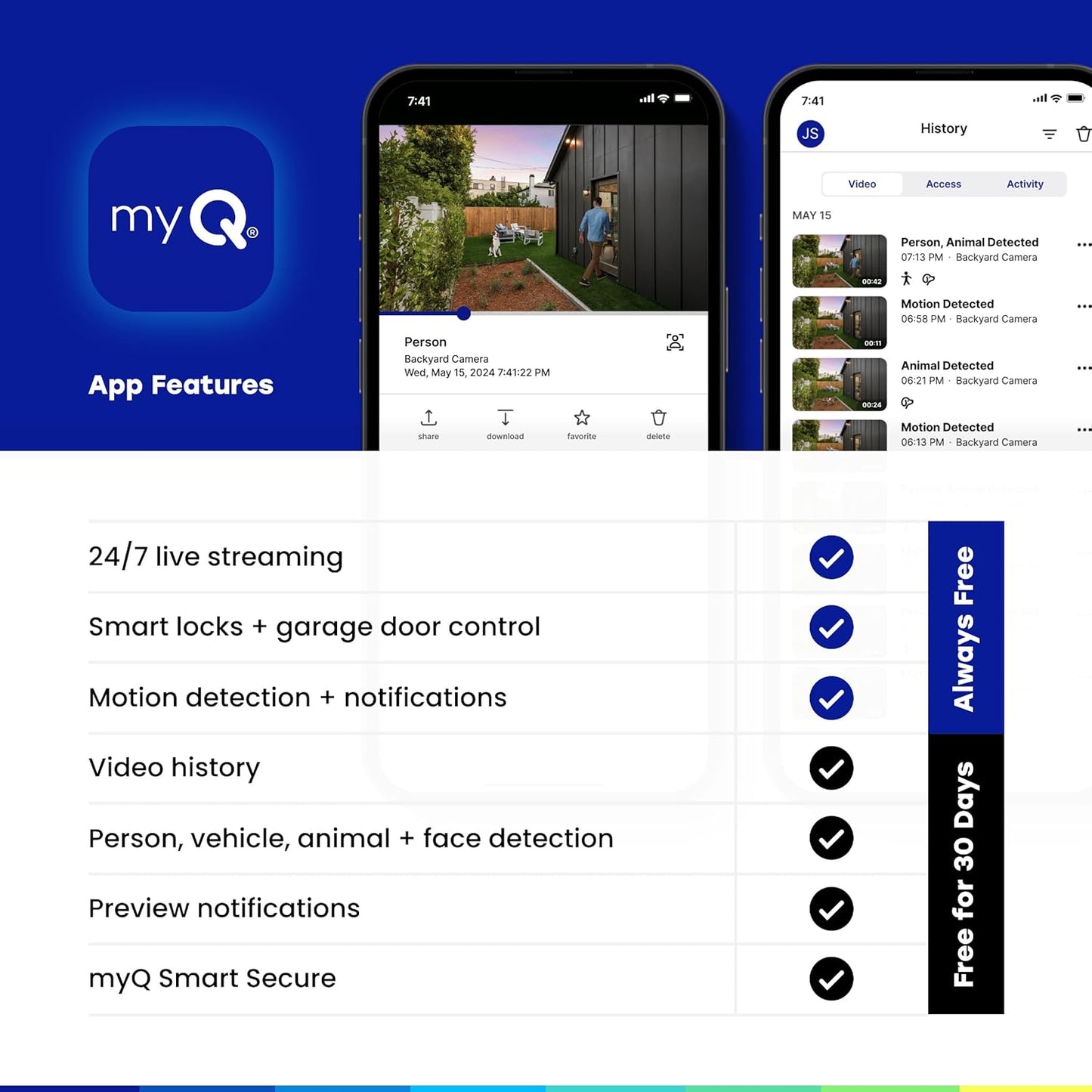 myQ Smart Outdoor Wired Camera by Chamberlain – Home Security with HD Video