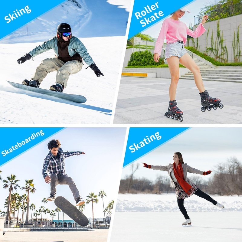 Protective Padded Shorts for Ice Skating, Snowboarding and Skiing, 3D Hip Protection Pads Crash Butt Pads for Tailbone & Butt (L)