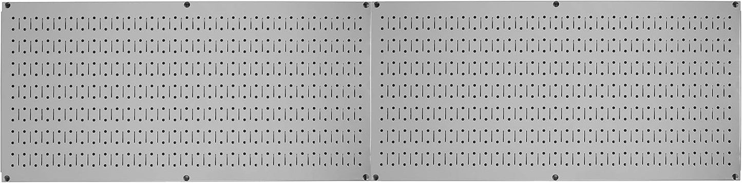 Galvanized Steel Pegboard Rack - 2 Pack 32” x 16” Metallic Tool Storage Panels