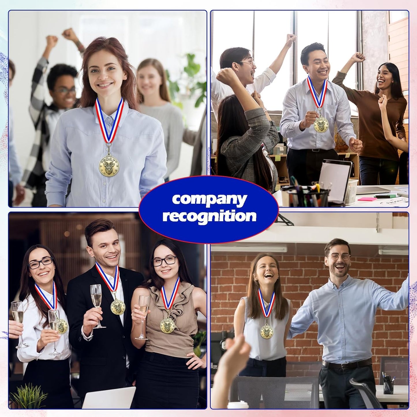 Remuuly Goat Medals - 30-60 Pcs MVP Awards with Neck Ribbon | Gold Champion Trophies for Sports Events