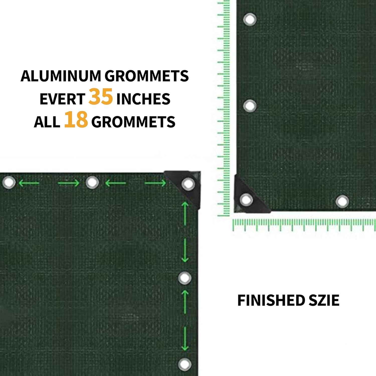 20x30 Feet Waterproof Green Tarp - Heavy-Duty Multipurpose Cover for Outdoor Use