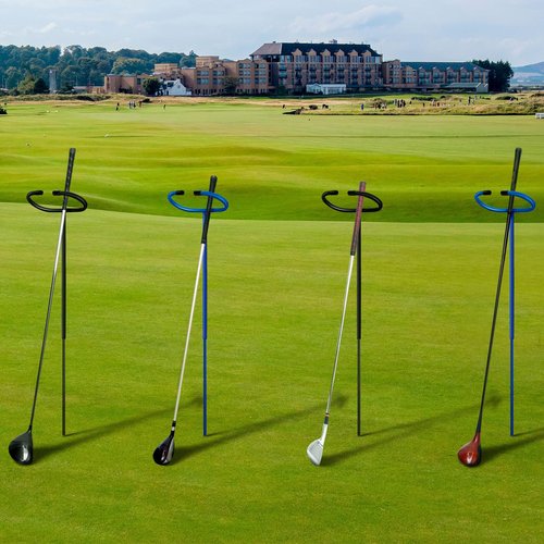 Silipull 2 Pcs C Shaped Golf Club Holder Keeps Your Clubs Clean, Dry and Visible Soft Rubber Covered Golf Stand, Easy to Carry Putter Holder