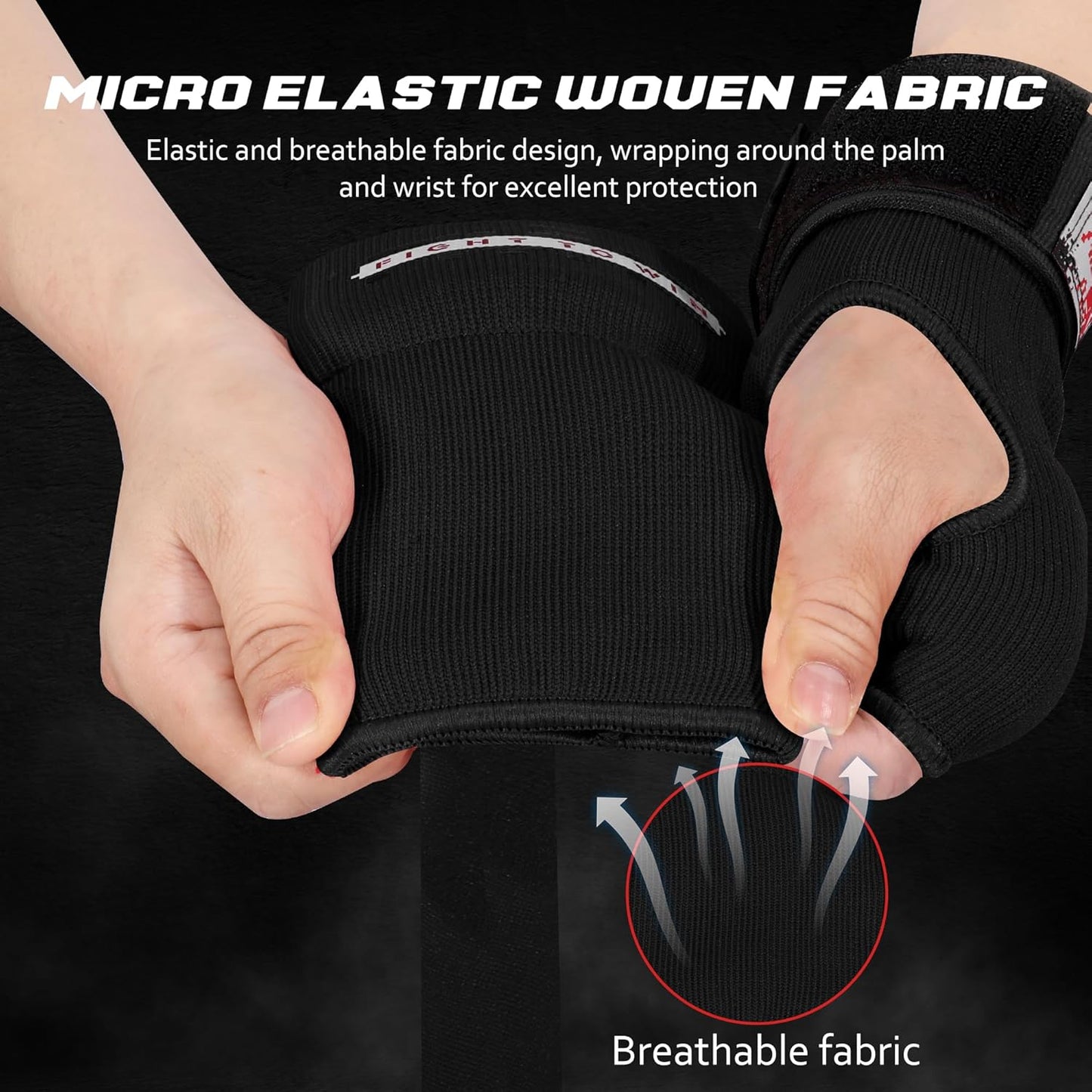 Skiennix Gel Padded Inner Gloves - Quick Elastic Hand Wraps for Boxing & MMA | Unisex Knuckle Wrist Protection