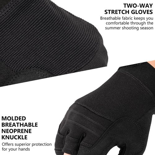VisionTac Utility Tactical Half Finger Gloves Lightweight Impact Resistant Airsoft Paintball Gloves for Shooting Hiking