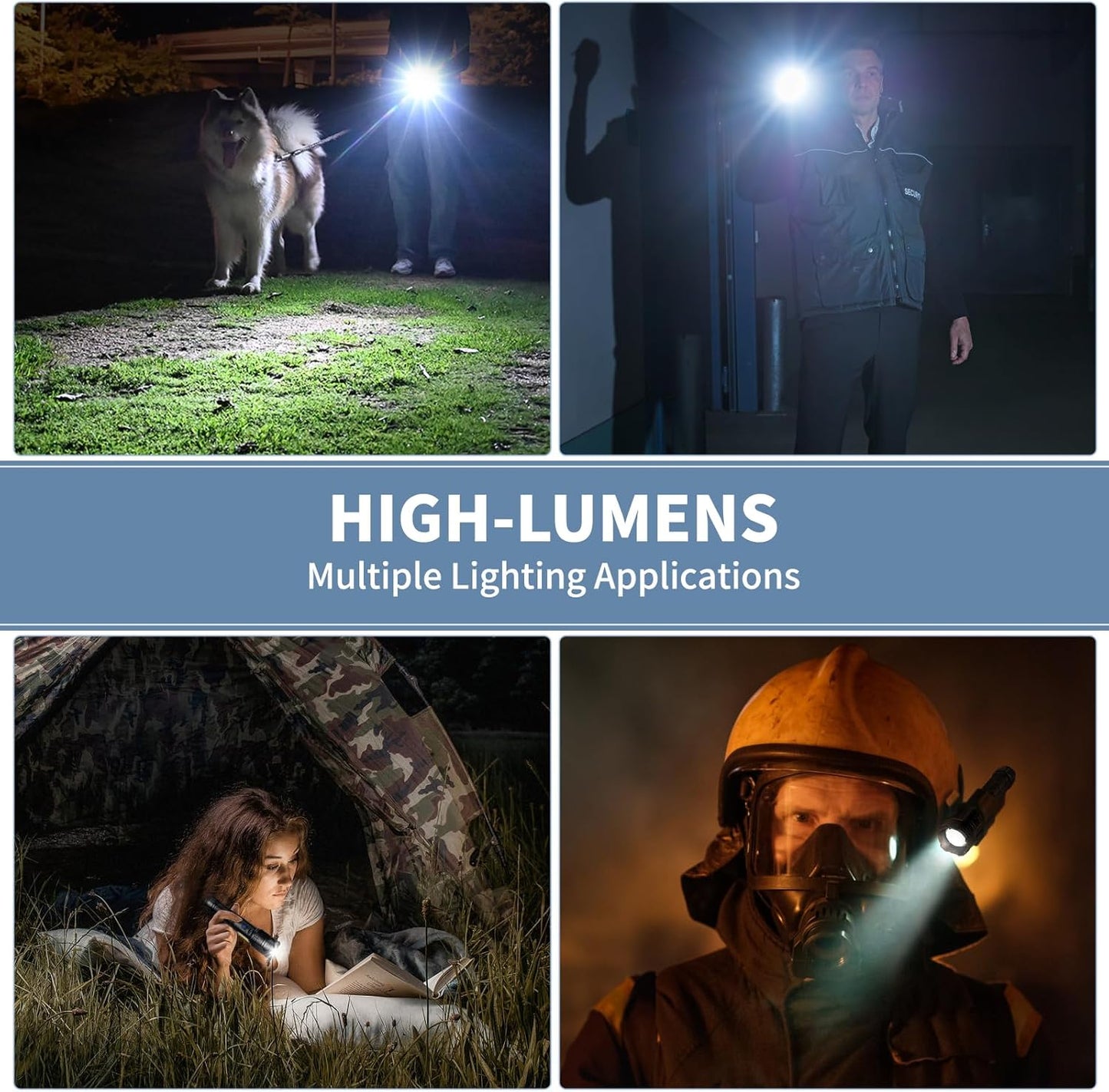 99,000 Lumen Rechargeable LED Flashlight - Super Bright, Waterproof, 7 Modes - 2 Pack for Camping & Home Use