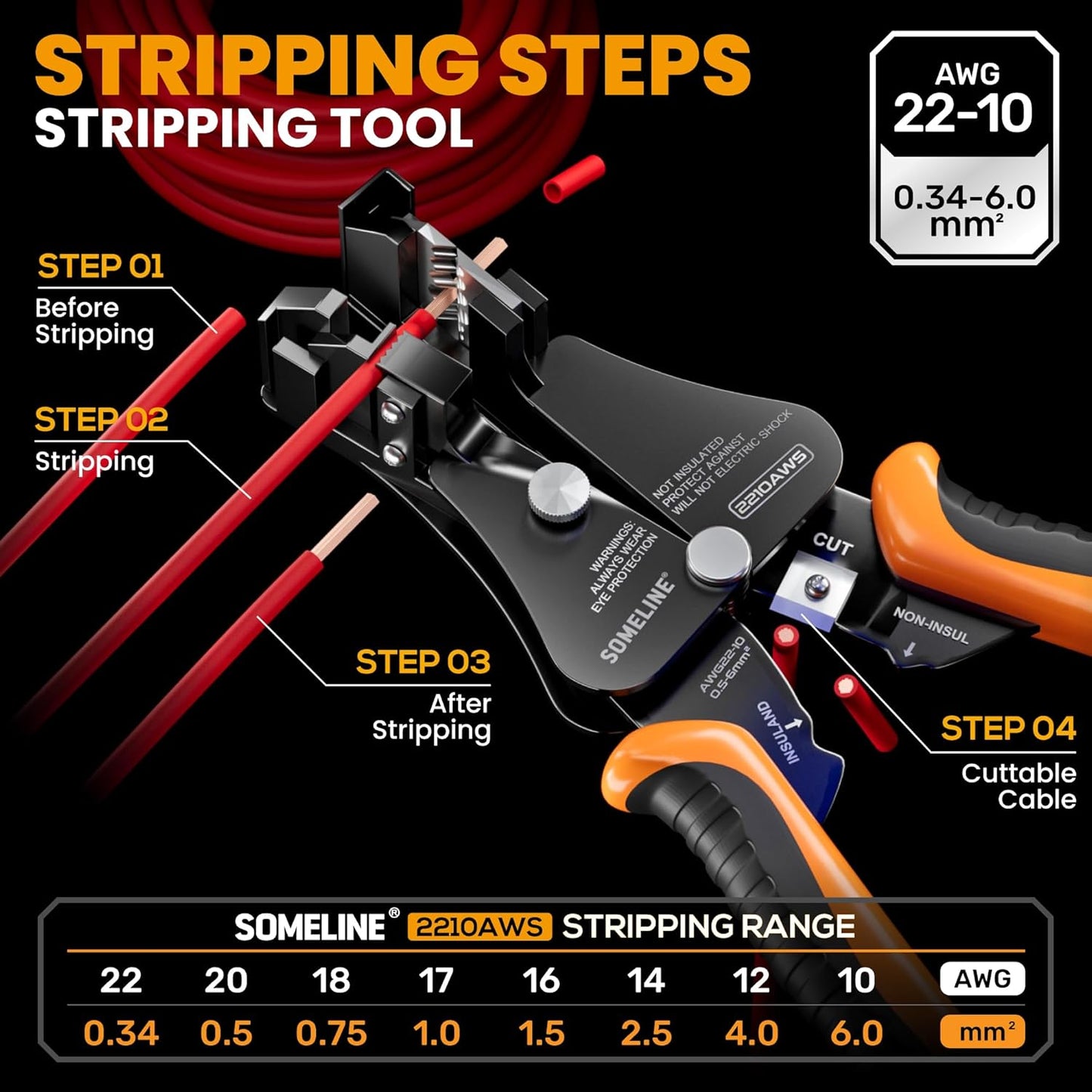Heat Shrink Connector Crimp Tool Kit - 48 Sizes (22-10 AWG) Marine Grade Wire Connectors & Pliers