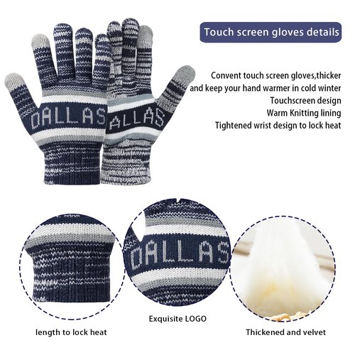 Vintage Classic Skull Cap 3D Embroidery Beanie Cuffed Winter Hat Knit Comes with Warm Gloves Fasion Gifts for Men Women Fans
