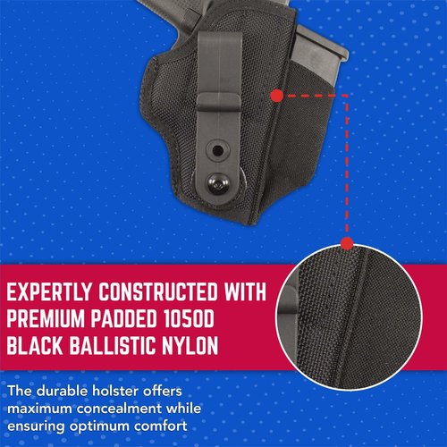 DeSantis Tuck-This II IWB Holster - Fits Colt Officer, New Agent 45, GLOCK 42, 43, Kahr 9MM/40, PM9/40/45, KLTC P11, P40, PF9, RGR LC9, EC9S, Kimber Ultra Carry, SIG P290, S&W Shield EZ - Ambidextrous