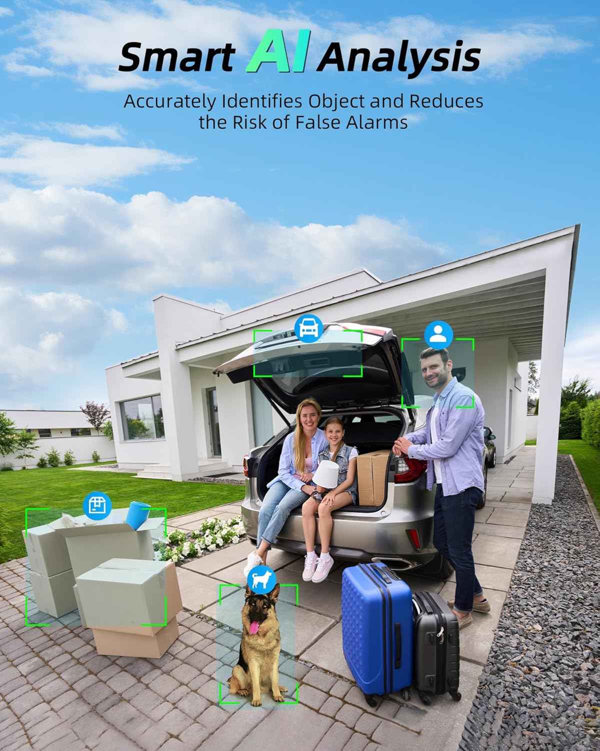 Wireless Solar Security Camera - 360° Outdoor Surveillance with AI Motion Detection, 2K Night Vision & Two-Way Talk
